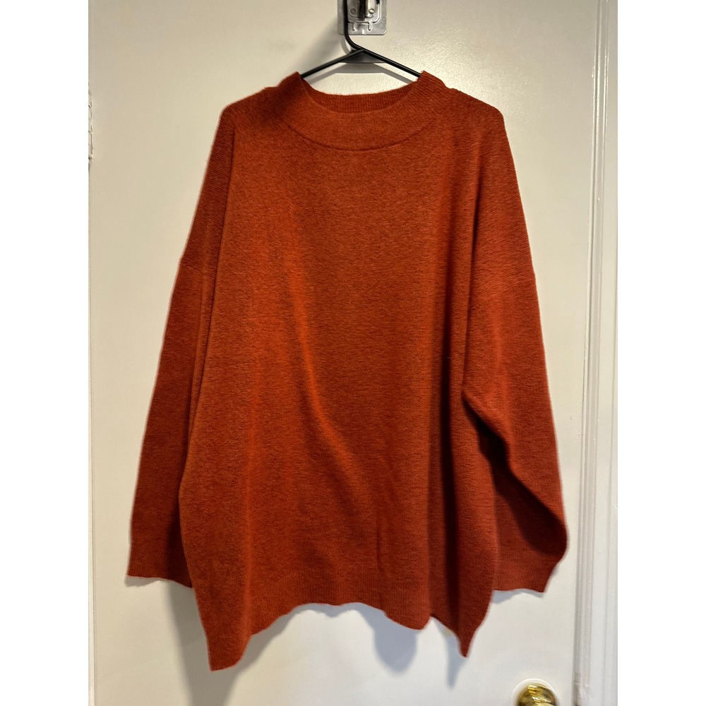 A New Day Oversized Mock Neck Sweater Sz:XXL burnt Orange Pullover fall relaxed
